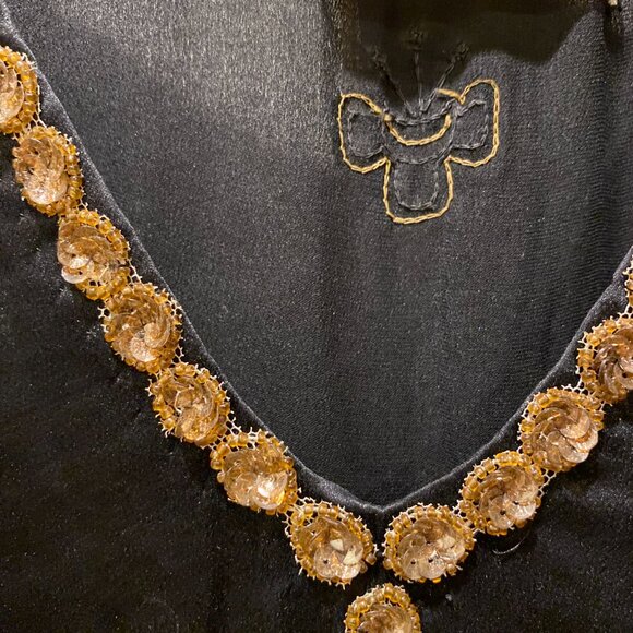 The House of Adair 1920s Hand-Beaded Silk Satin Evening Dress | Art Deco Couture - Picture 13 of 14